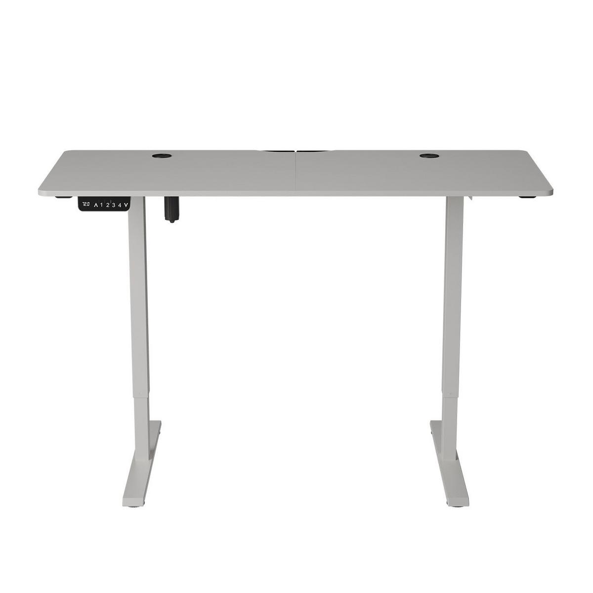 SCHREIBTISCH Office Stand weiß 140x60 cm höhenverstellbar - Weiß, Holz (60/140/117cm) - Juskys