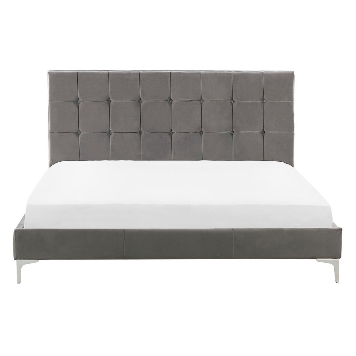 POLSTERBETT 140/200cm Grau Ambert - Grau, Textil (140/200cm) - Beliani