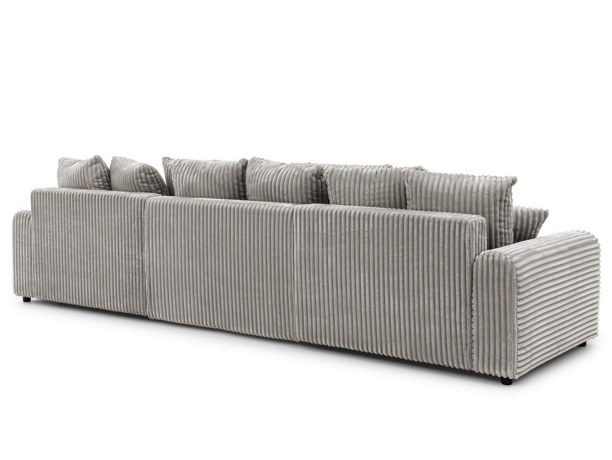 WOHNLANDSCHAFT Calma mit Schlaffunktion und Bettkasten im Bumpy-Design aus weichem Taupe Plüschcord - Taupe/Beige, Holz/Textil (336/88/140cm) - S-Style