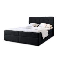 BOXBETT GECETENI 180x200 cm mit Bettkasten und Matratze - Schwarz + TOPPER - Schwarz, Holz/Holzwerkstoff (180/200cm) - AX Living