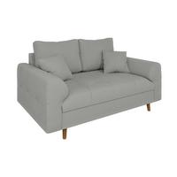 2-SITZER-SOFA Alma Hellgrau Cord - Hellgrau/Braun, Holz/Textil (150/81/93cm) - S-Style Möbel