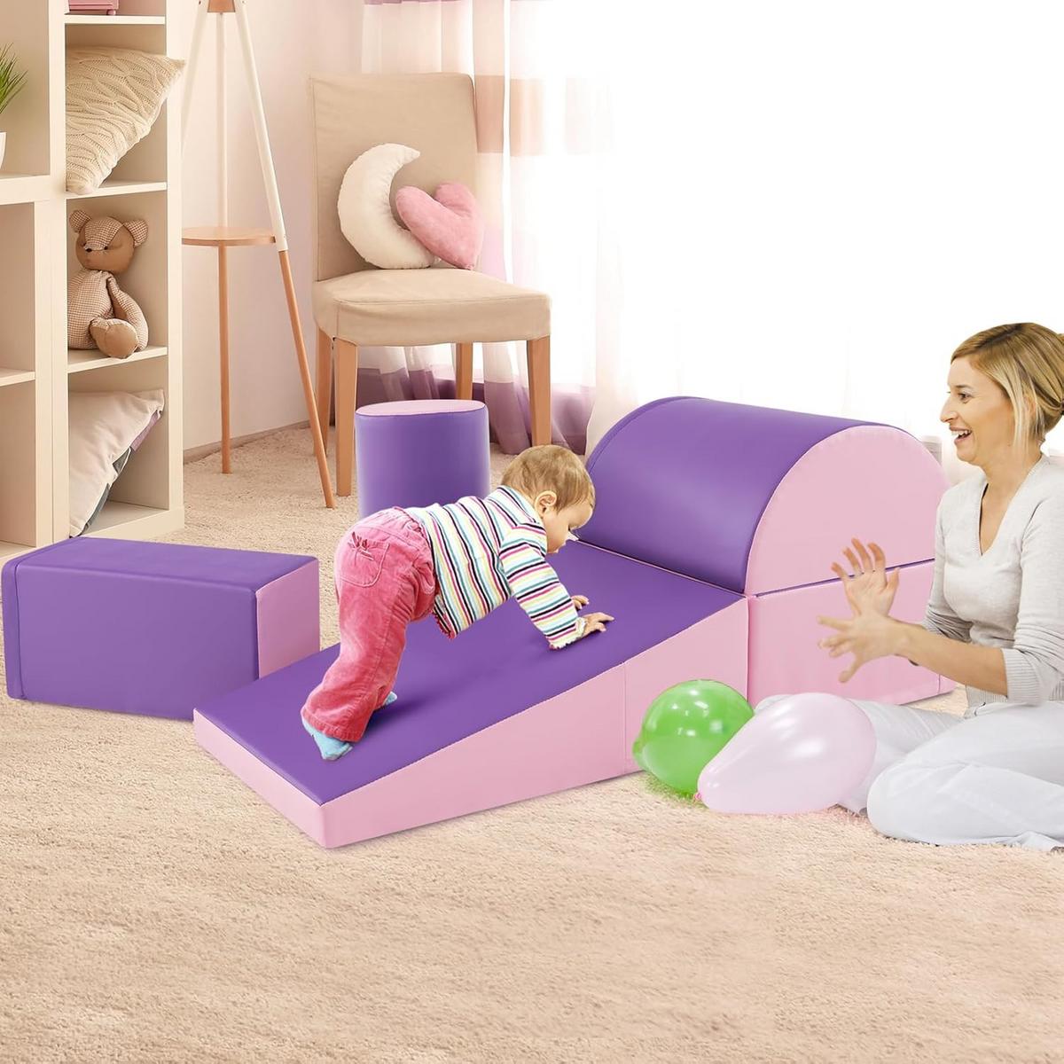 SOFTBAUSTEINE Violett - Lila, Kunststoff (40/21/40cm) - COSTWAY