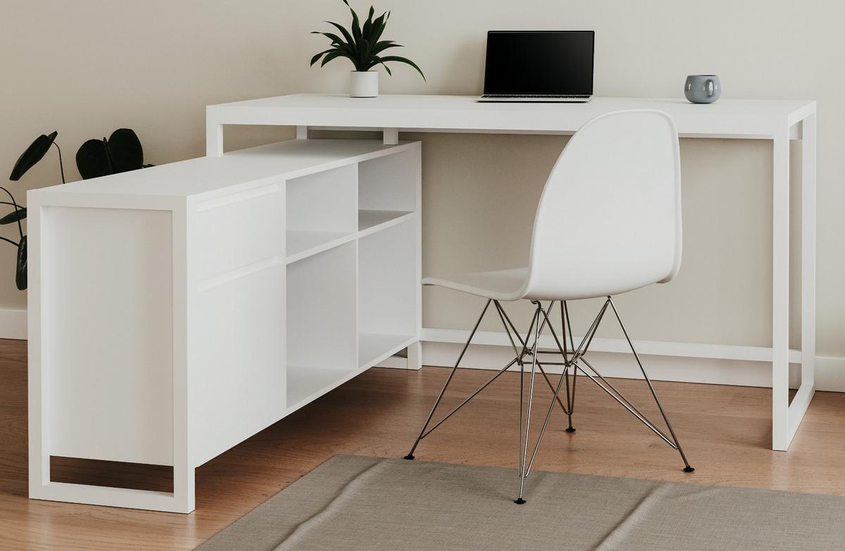 SCHREIBTISCH weiß 139 x 139 cm, Eckschreibtisch für Büro und Homeoffice - Weiß, Holzwerkstoff (139/139/75cm) - Furn.Design