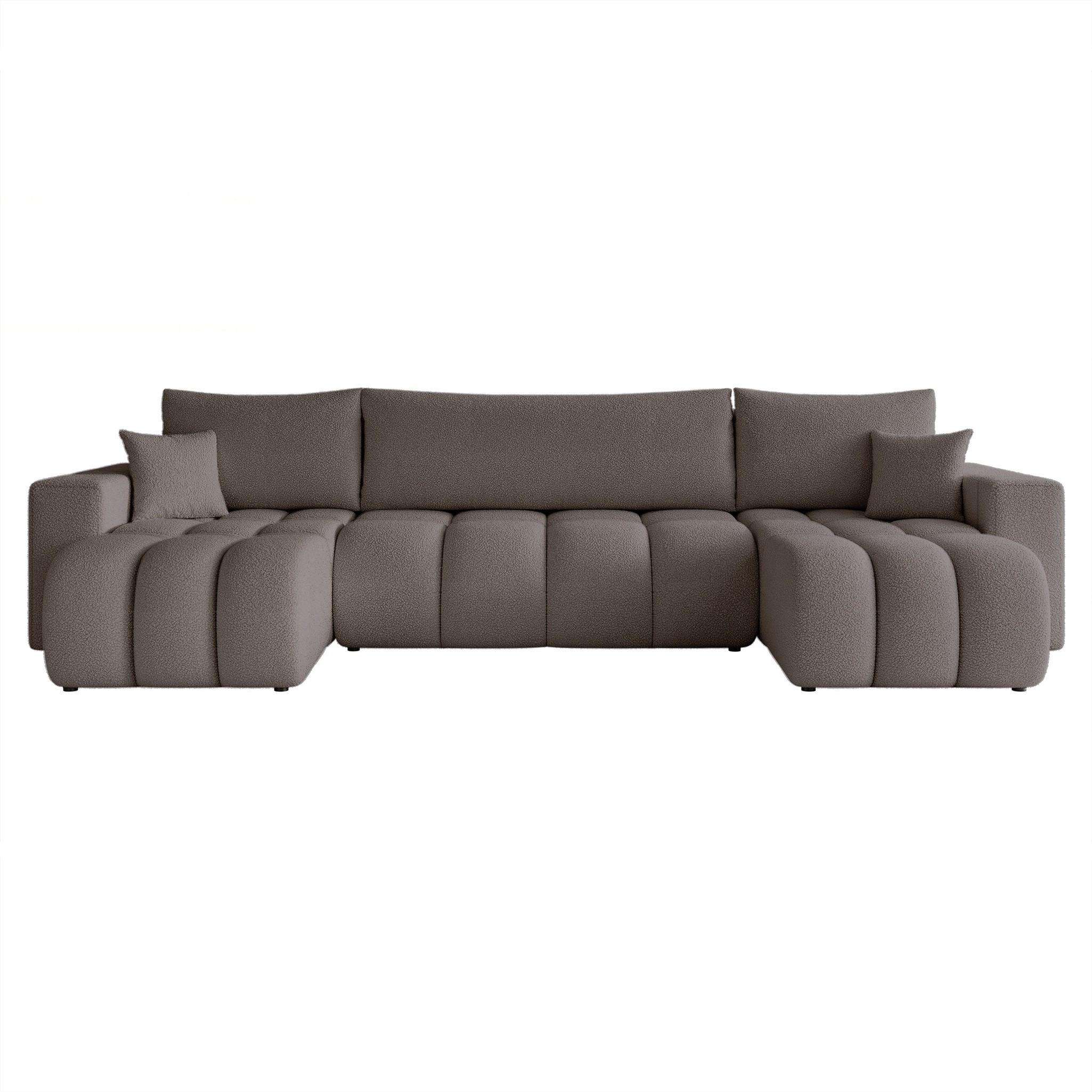 WOHNLANDSCHAFT Anabel Schlaffunktion - Dunkelgrau, Holzwerkstoff/Textil (318/79/145cm) - Fun Möbel