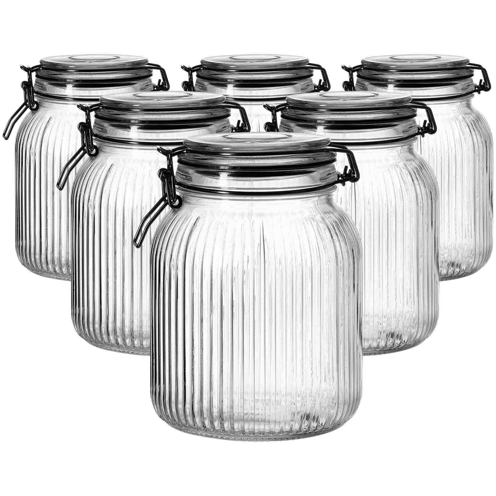 VORRATSGLÄSER MIT CLIP-VERSCHLUSS Lumos transparent 1,4 l 6er Set - Transparent, Glas (13/17/13cm) - Ritzenhoff Breker