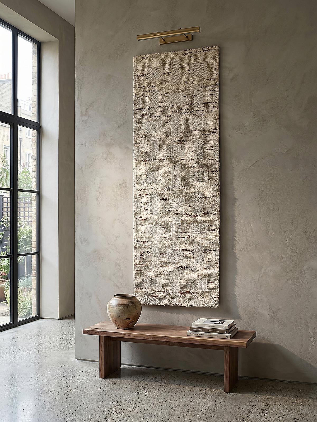 TEPPICH aus Wolle handgewebt ELIN in Natur, geometrisch, 80 x 230 cm - Beige, Textil (230/80cm) - KADIMA DESIGN