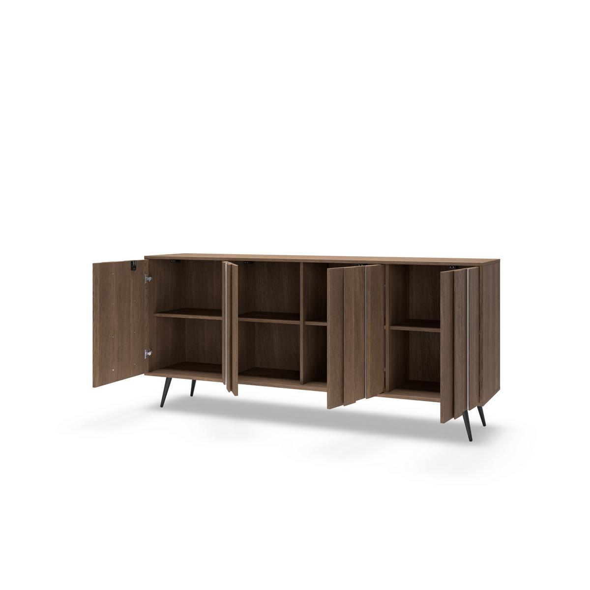 KOMMODE DAVANTI 183,3/82,6/40cm mit Schubladen 6 Türen Eichefarben - Eichefarben, Holzwerkstoff (183.3/82.6/40cm) - MASSENO