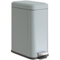 MÜLLEIMER 5L Treteimer Abfalleimer mit Deckel und Fußpedal für Wohnzimmer - Grau, Metall (14/32/29.2cm) - HOMCOM