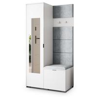 GARDEROBENSCHRANK VIRA 95/181/51 cm Modern Weiß - Hellgrau/Weiß, Holzwerkstoff (95/181/51cm) - MASSENO