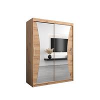 SCHWEBETÜRENSCHRANK 200/150/62 2-türig - Silberfarben/Eiche Artisan, Holz/Kunststoff (150/200/62cm) - MÖBEL KRYSPOL