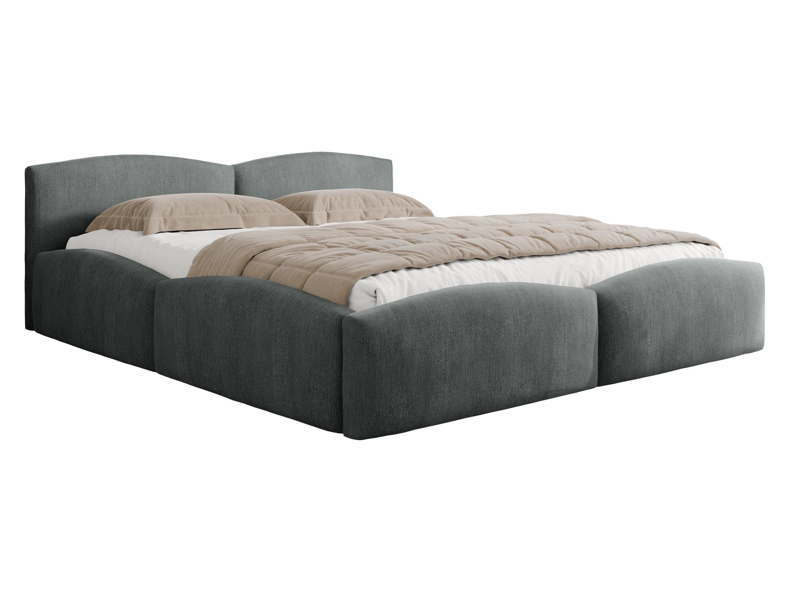 POLSTERBETT Mirala - Eichefarben/Grau, Holz/Textil (180/200cm) - MIRJAN24