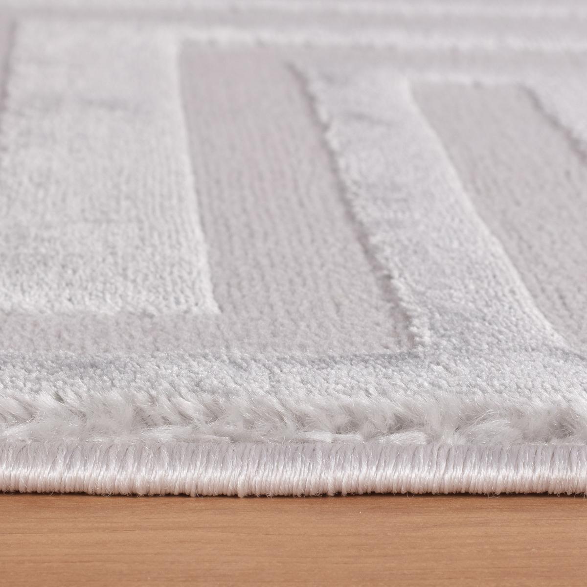 TEPPICH Kurzflor ILLER in Silber, mit 3D-Design, 120 x 170 cm - Silberfarben, Textil (170/120cm) - KADIMA DESIGN