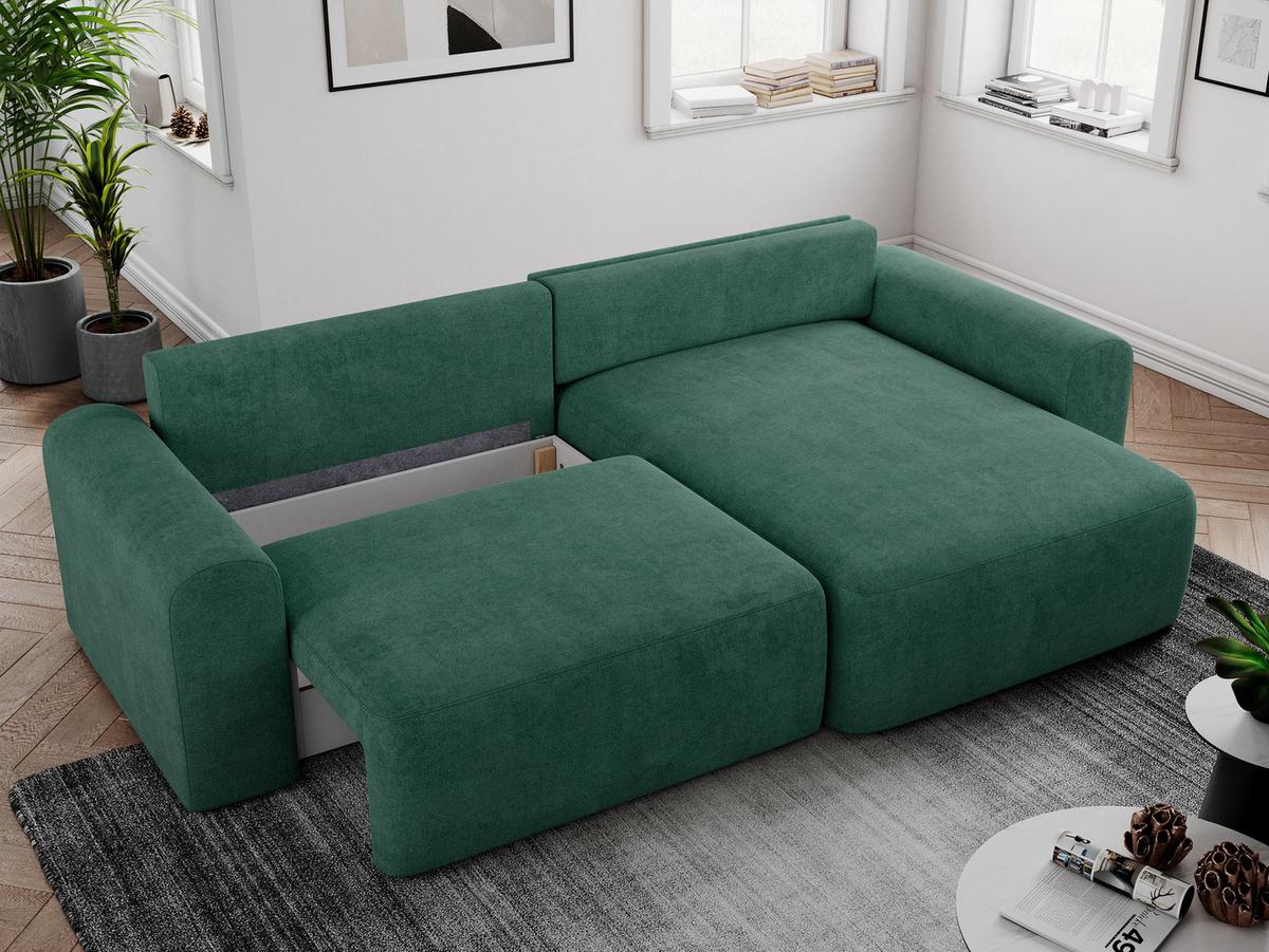 ECKSOFA NELSON Grün Struktur - Schwarz/Grün, Kunststoff/Textil (274/152cm) - MKS