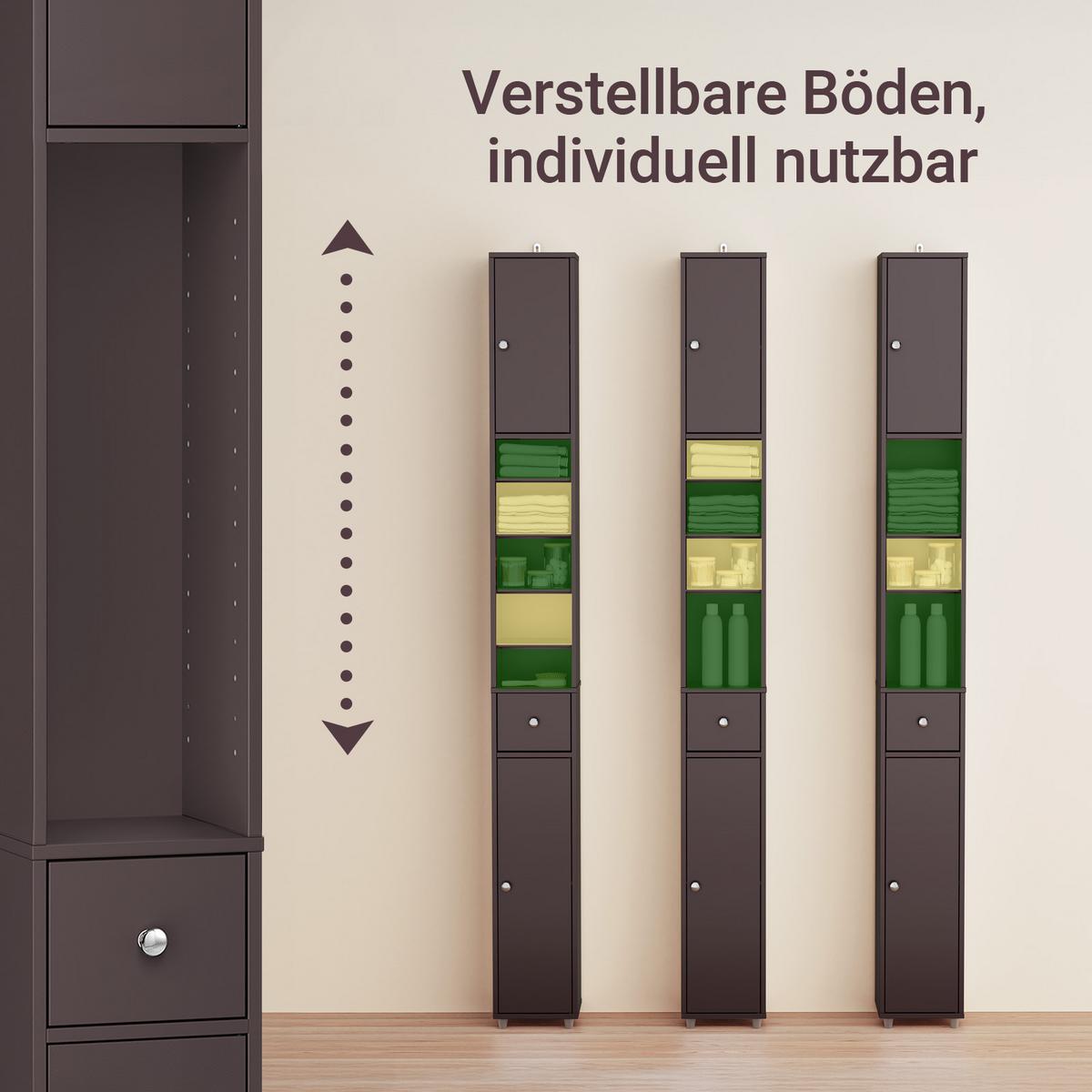 HOCHSCHRANK Braun - Braun, Holzwerkstoff (20/180/20cm) - SoBuy