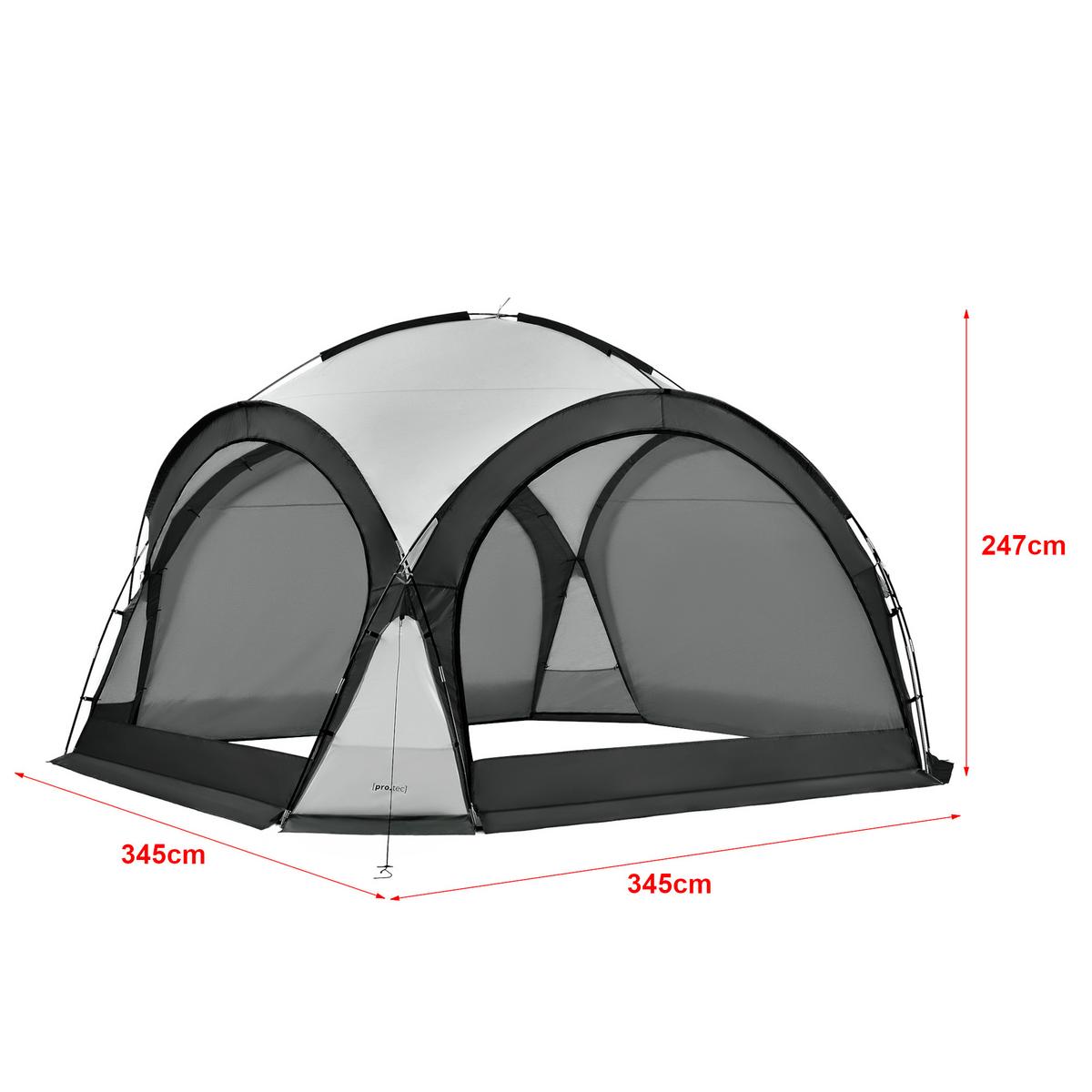 PAVILLON Grästorp - Dunkelgrau/Hellgrau, Textil (345/247/345cm) - pro.tec