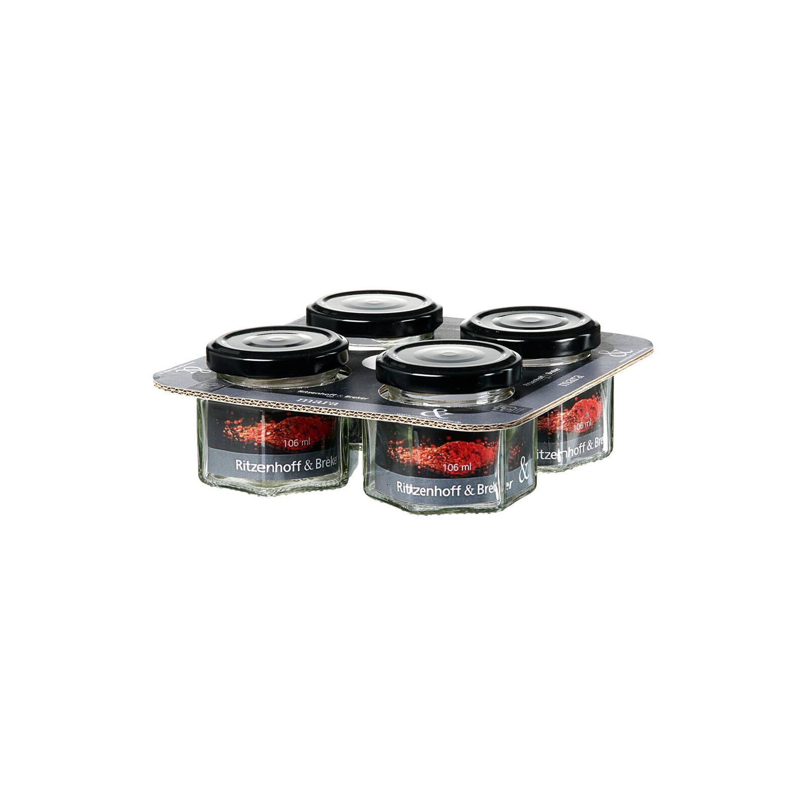 VORRATSGLÄSER-SET Mara transparent 106 ml 4-tlg. - Transparent, Glas (6/5.5/6cm) - Ritzenhoff Breker