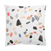 KISSENBEZUG Weißer Terrazzo mit Goldsteinchen 50/50 cm - Weiß, Textil (50/50cm) - Bilderwelten
