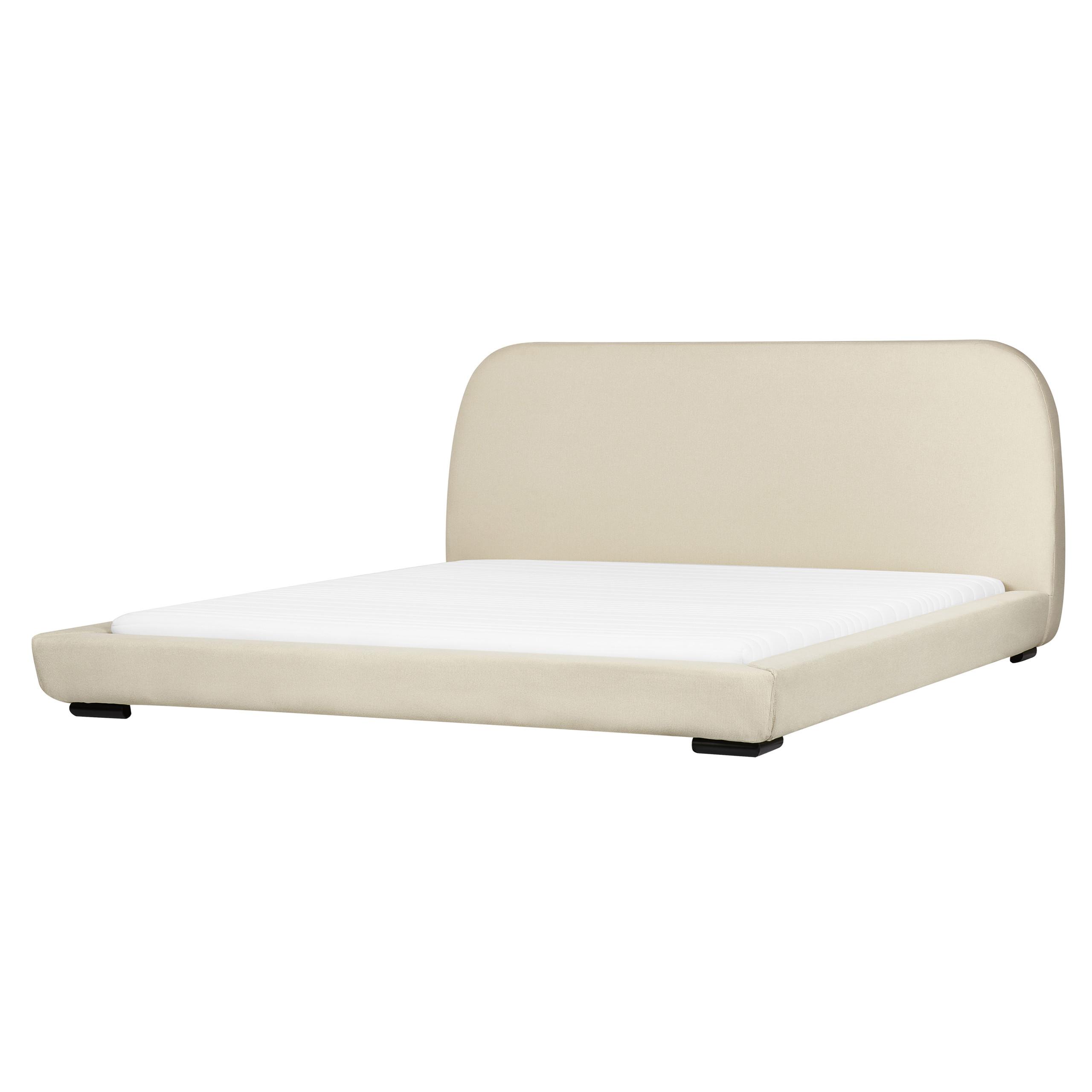 POLSTERBETT mit Lattenrost 180x200 cm Beige Roisel - Creme, Textil (180/200cm) - Beliani