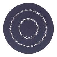 TEPPICH geflochten rund mit Häkel-Muster 150 cm - Dunkelblau, Textil (150/150cm) - Homescapes