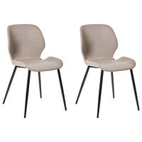 KONFERENZSTUHL 2er-Set Stoff Taupe Holland - Taupe, Textil (48/84/55cm) - Beliani
