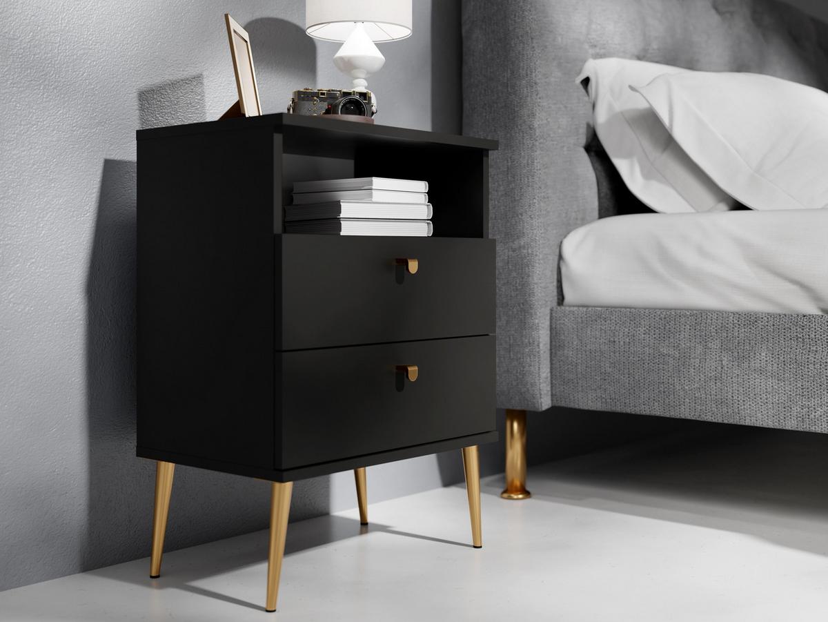 NACHTTISCH Schwarz 50/69,5/33,9 - Schwarz, Holzwerkstoff (50/70/34cm) - RAUMHIRSCH FURNITURE