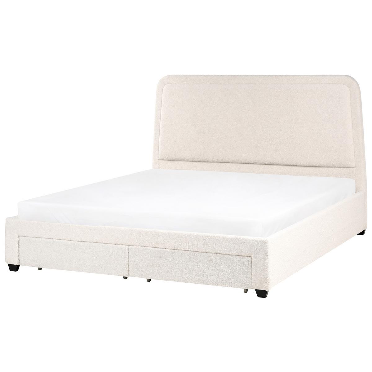BETT 180/200 cm Cremeweiß Sardent - Schwarz/Weiß, Textil (180/200cm) - Beliani