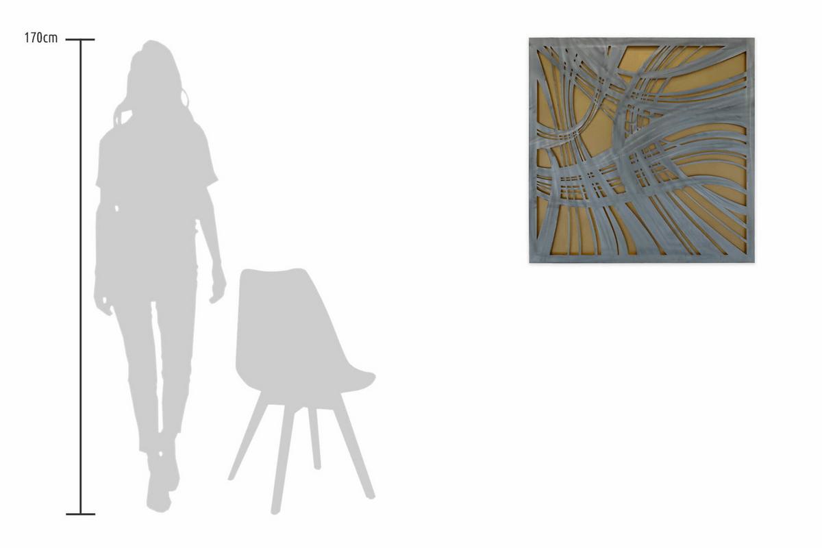 METALLBILD Gold 80/80 cm - Silberfarben/Goldfarben, Metall (3/80cm) - KUNSTLOFT