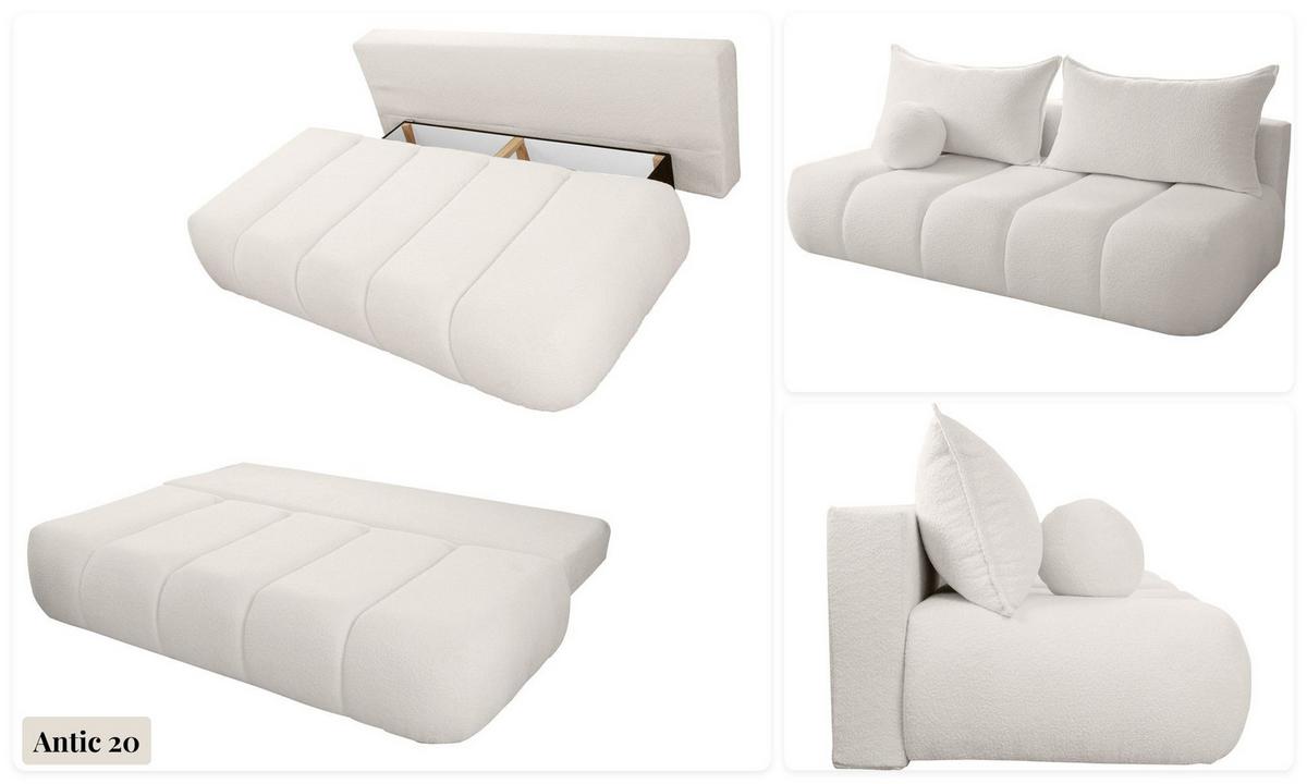 SCHLAFSOFA Milla mit Bettkasten, Schwarz 205/97/85 cm - Schwarz, Textil/Metall (205/97/85cm) - WFL GROUP