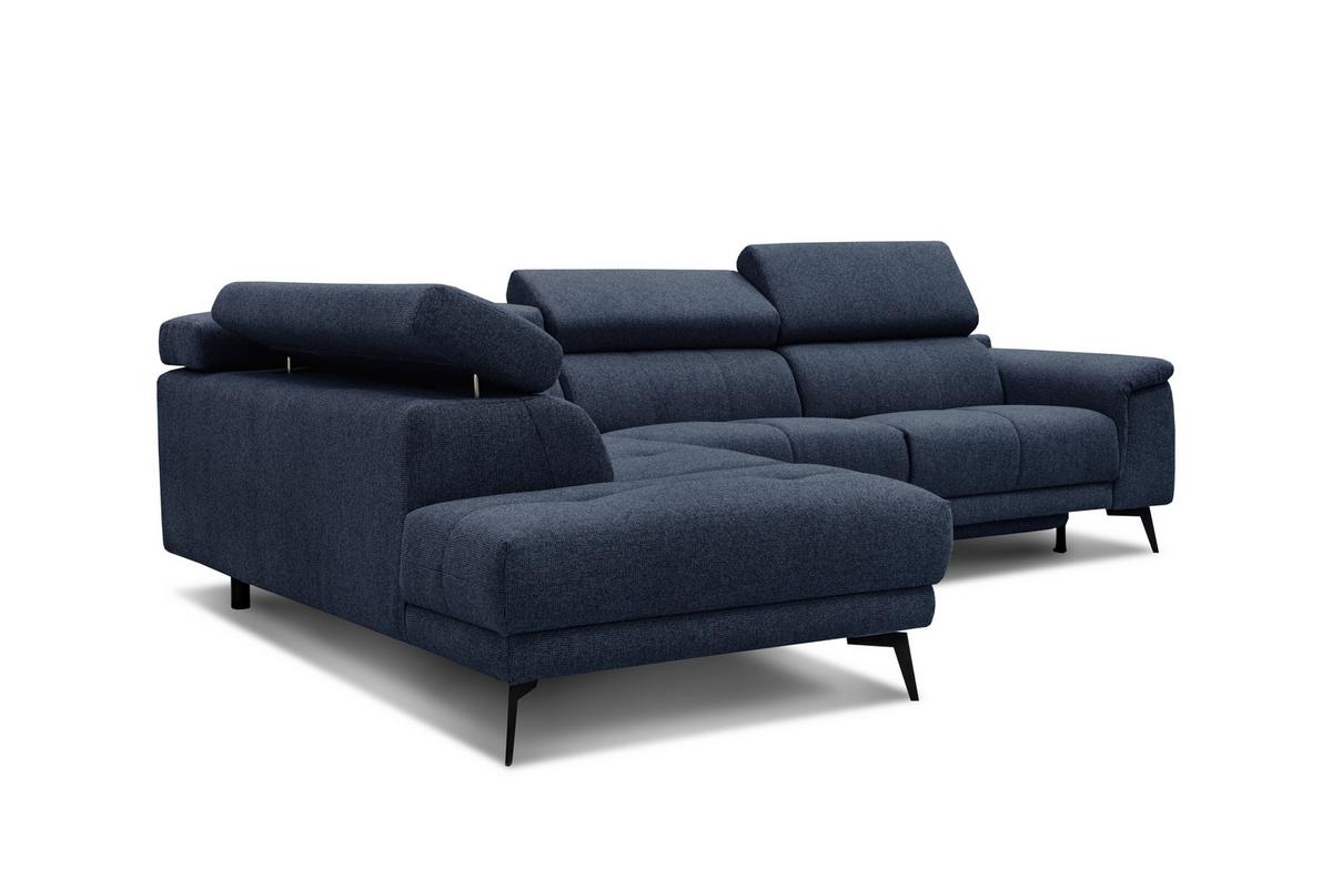 ECKSOFA FIERO 5-Sitzer mit 1 Relaxfunktion, dunkelblau - Dunkelblau, Holzwerkstoff/Textil (228/290cm) - Wozimo