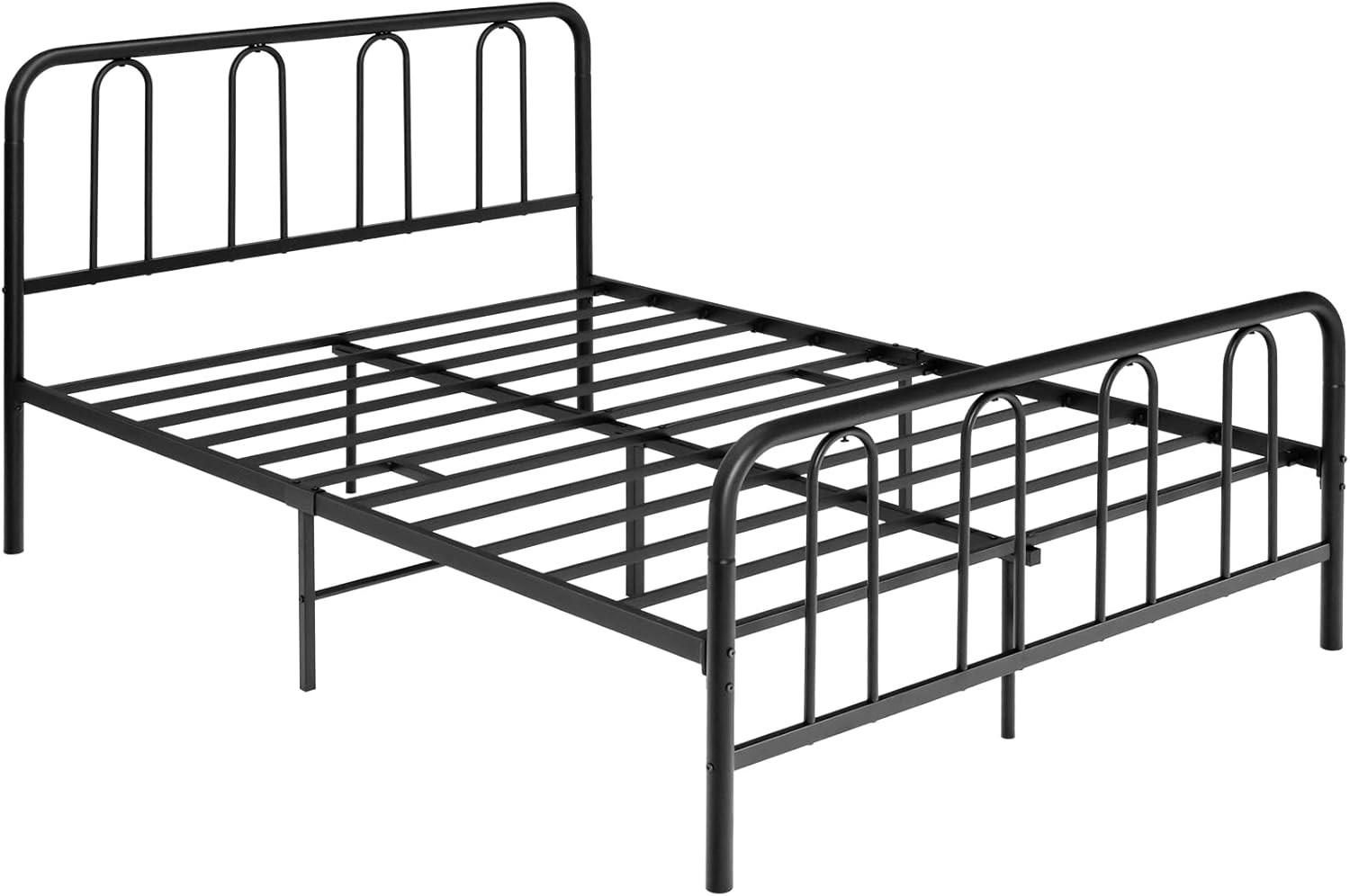 BETTRAHMEN Metallbett Schwarz - Schwarz, Metall - COSTWAY