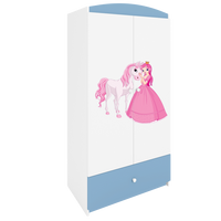 KINDERKLEIDERSCHRANK Prinzessin I - Blau, Holzwerkstoff (90/175/52cm) - RAUMHIRSCH FURNITURE