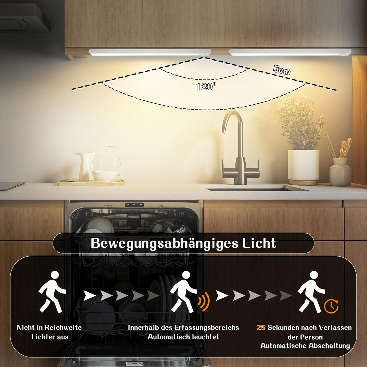 LED-UNTERBAULEUCHTE Bell II 30/4/1cm - Silberfarben, Metall (30/4/1cm) - Nettlife