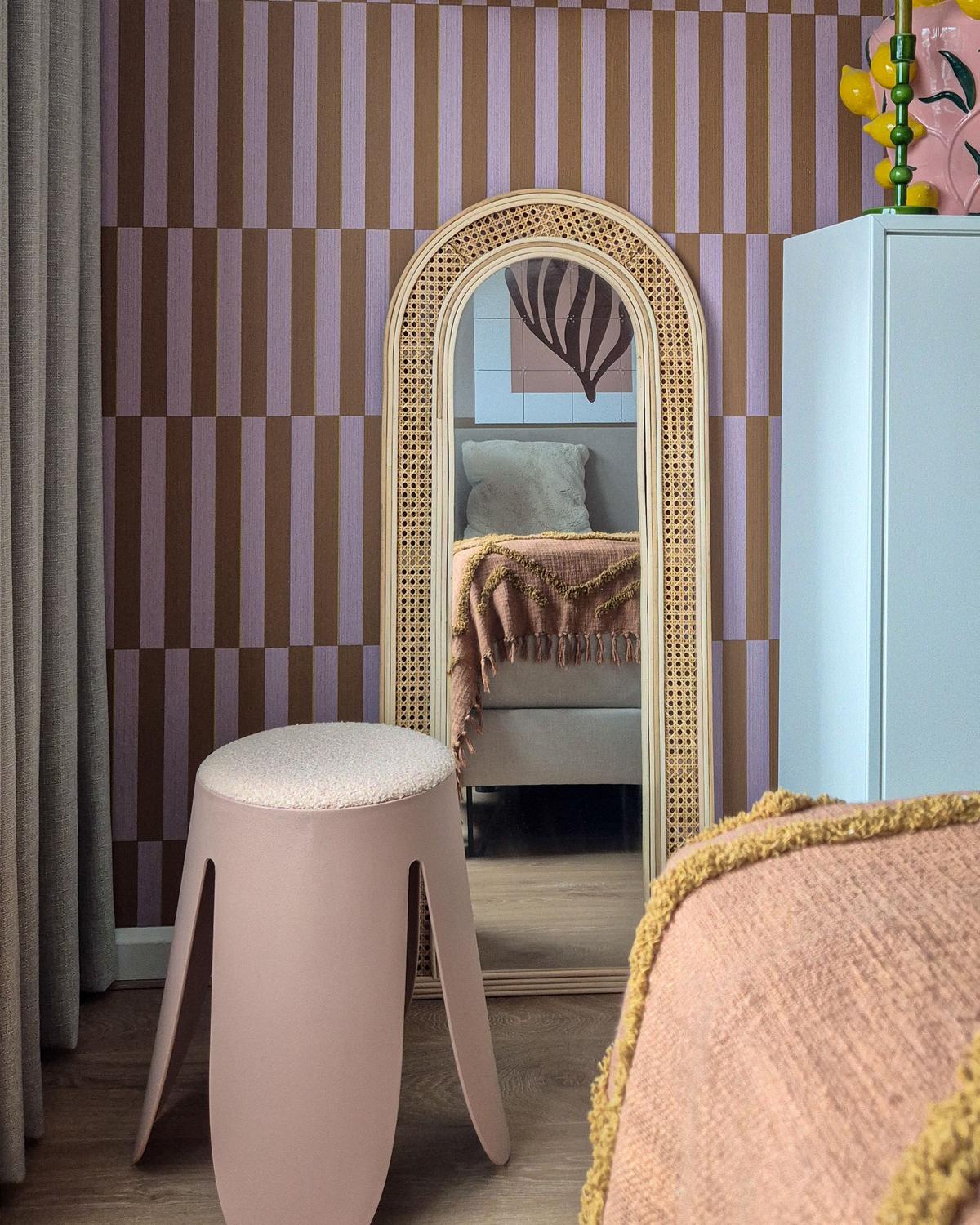 WANDSPIEGEL 50/120 cm Rattan Naturfarben Franey - Naturfarben, Naturmaterialien (50/120/2cm) - Beliani