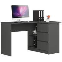 SCHREIBTISCH Graphit Grau 77/124/85 - Graphitfarben, Holzwerkstoff (155/85/77cm) - RAUMHIRSCH FURNITURE