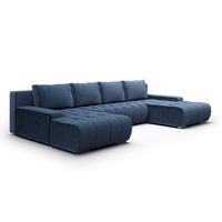 PANORAMASOFA Jonas 5 Sitzplätze Blau - Blau, Holz (350/85/185cm) - Petits-meubles