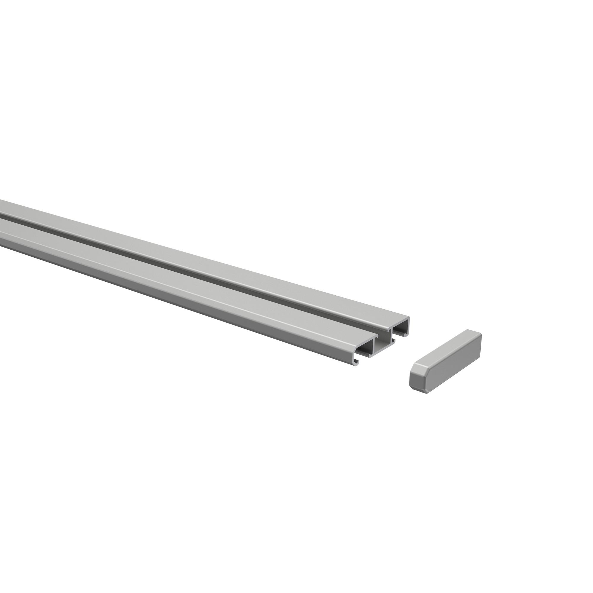 GARDINENSCHIENE Slimline 100 cm, 1-/2-läufig Silbergrau - Silberfarben/Alufarben, Metall (4/1.1/100cm) - INTERDECO