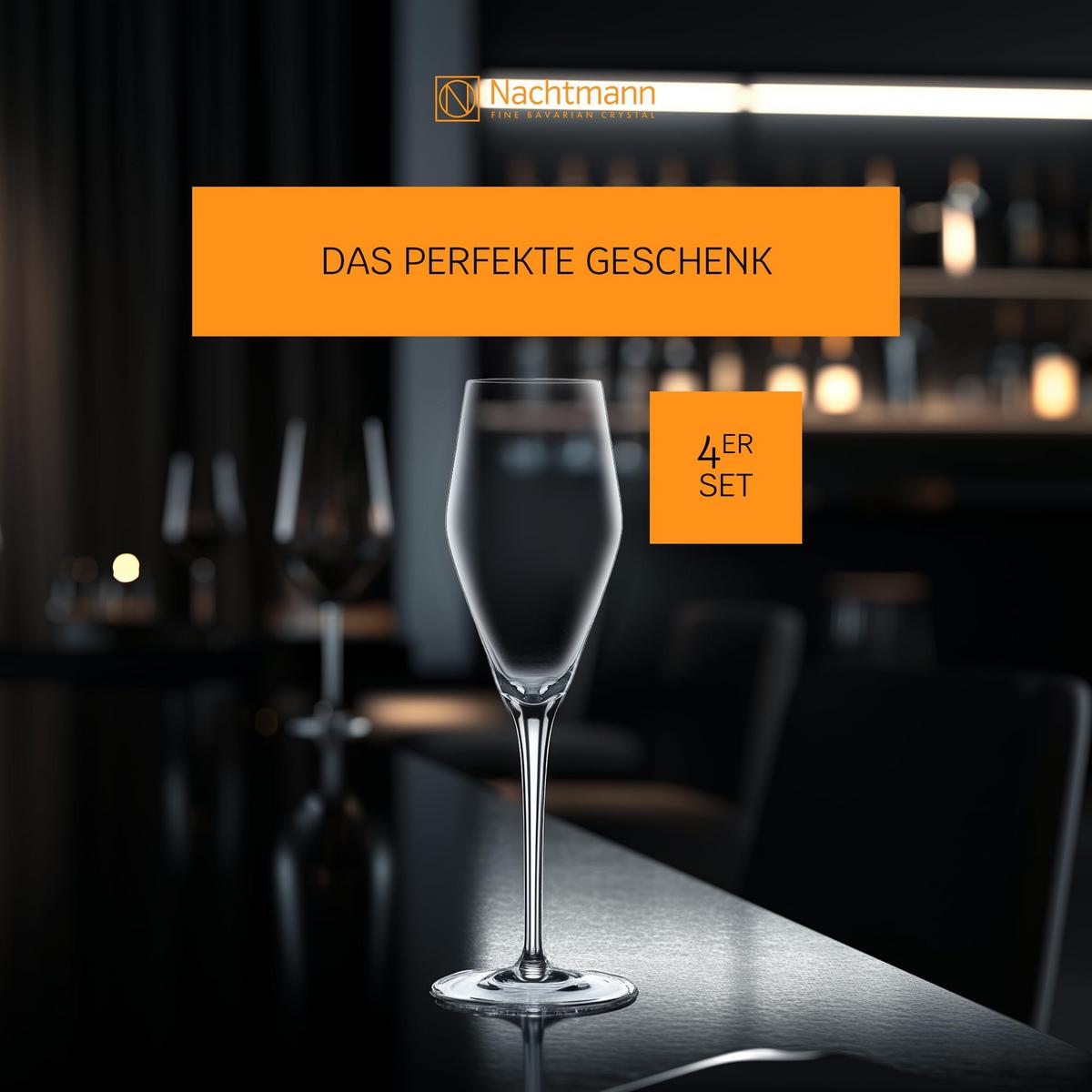 CHAMPAGNERGLÄSER ViNova transparent 280 ml 4er Set - Transparent, Glas (0.28L) - Nachtmann