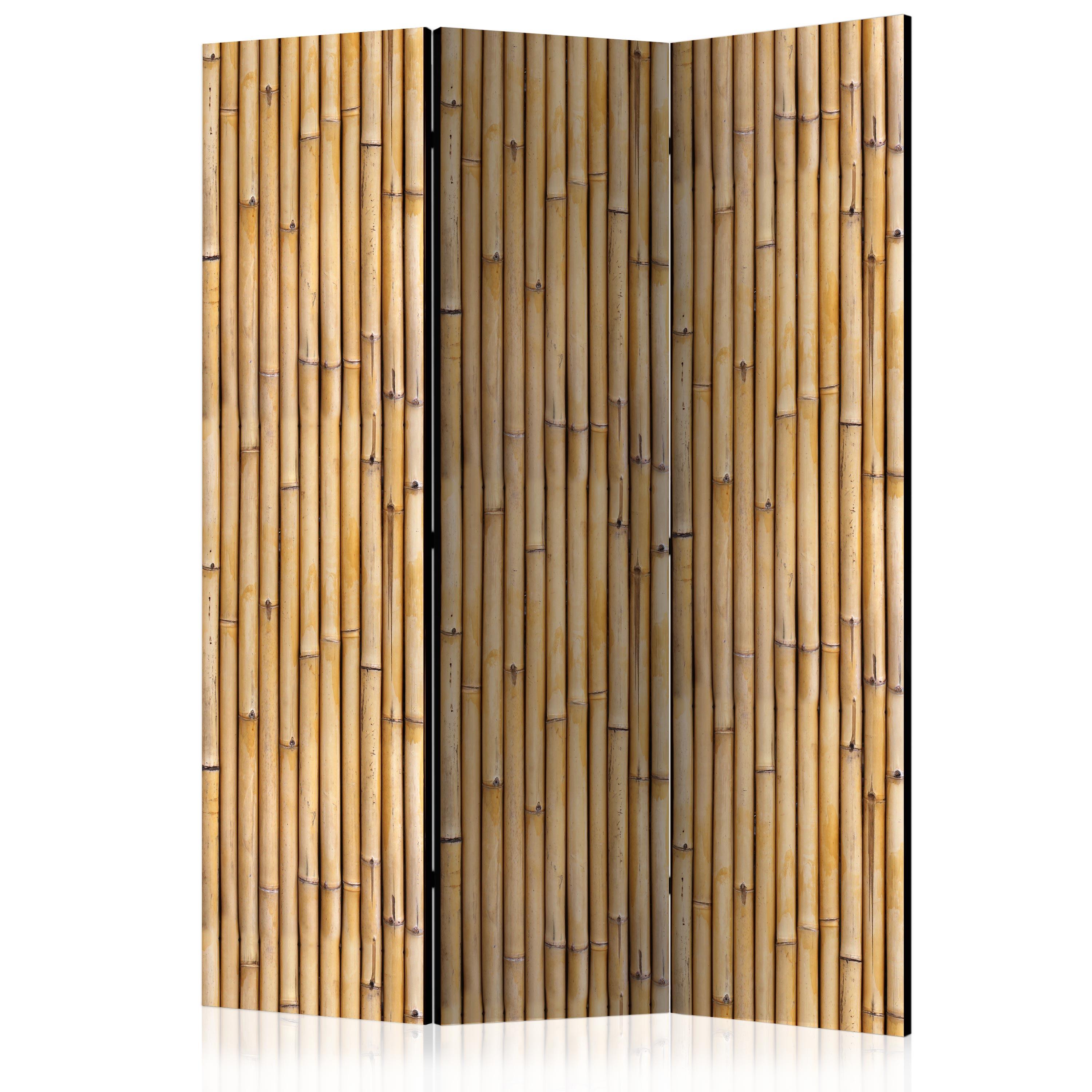 PARAVENT Akustik 3-tlg 135x172 cm Bambus Natur - Beige, Holz/Textil (135/172/3cm) - Muralo