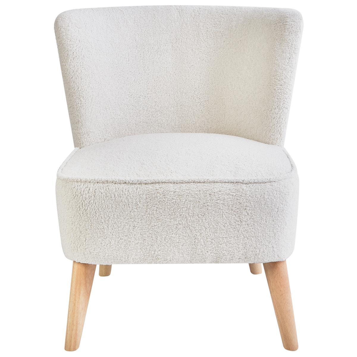 SESSEL Cremeweiß Alven - Weiß/Braun, Textil (65/78/75cm) - Beliani
