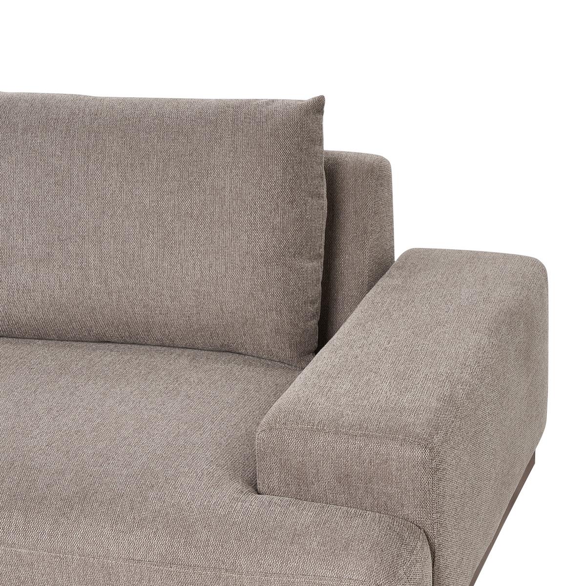 3-SITZER-ECKSOFA hellbraun rechtsseitig Mariferd - Hellbraun/Dunkelbraun, Textil (316/146cm) - Beliani