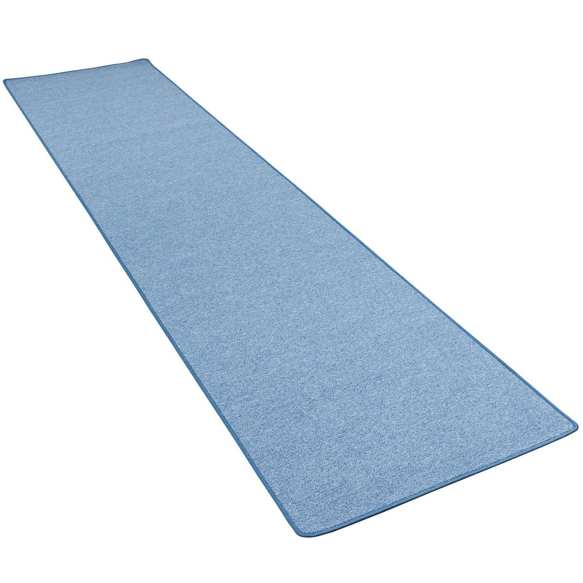 FEINSCHLINGEN VELOUR LÄUFER TEPPICH STRONG - Blau, Textil (100/200cm) - Snapstyle