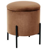 POUF Dunkelbraun Wenona - Dunkelbraun/Schwarz, Textil (37/40/37cm) - Beliani