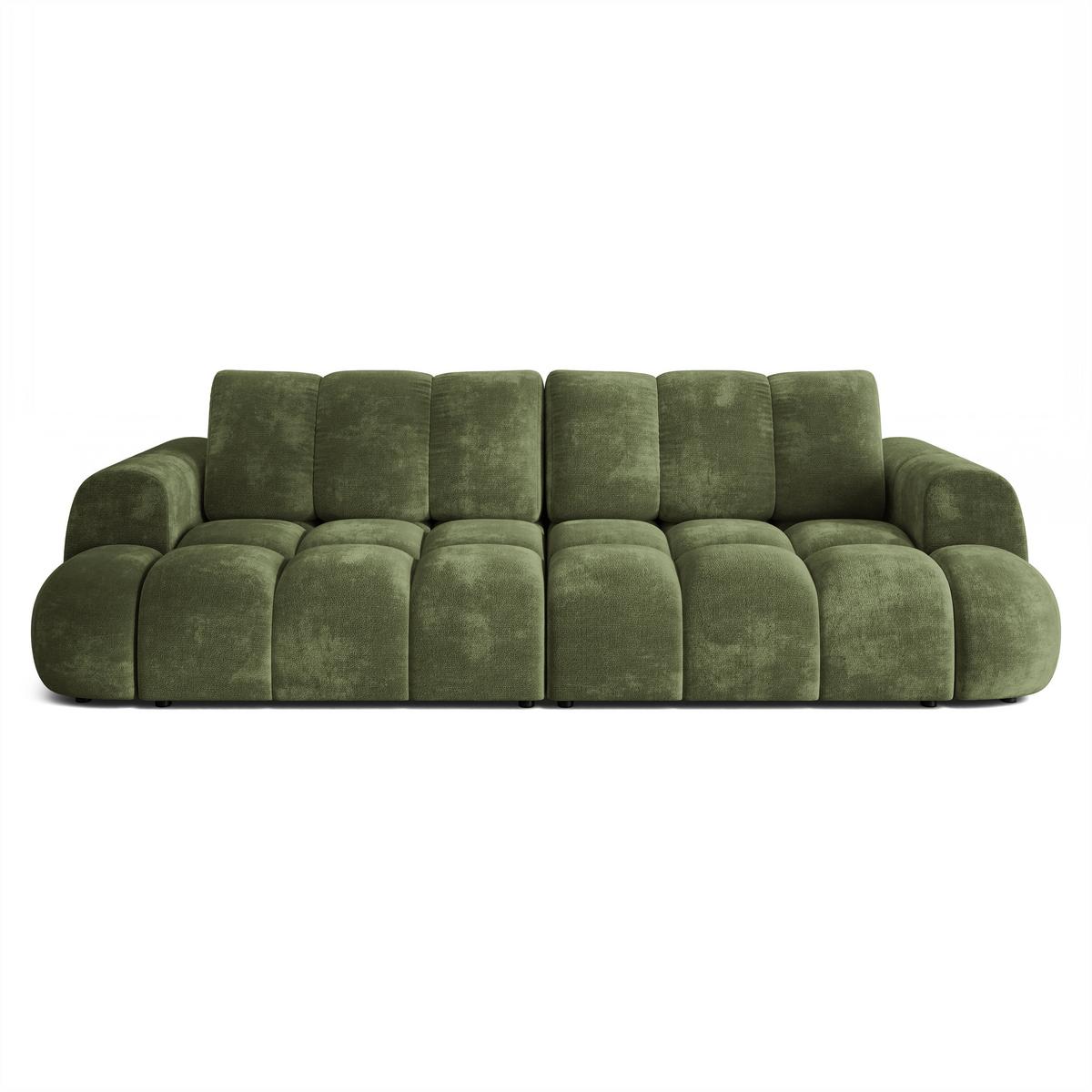 BETTSOFA DAFNE Grün Chenille-Stoff mit Schlaffunktion - Grün, Textil (300/88/113cm) - MASSENO