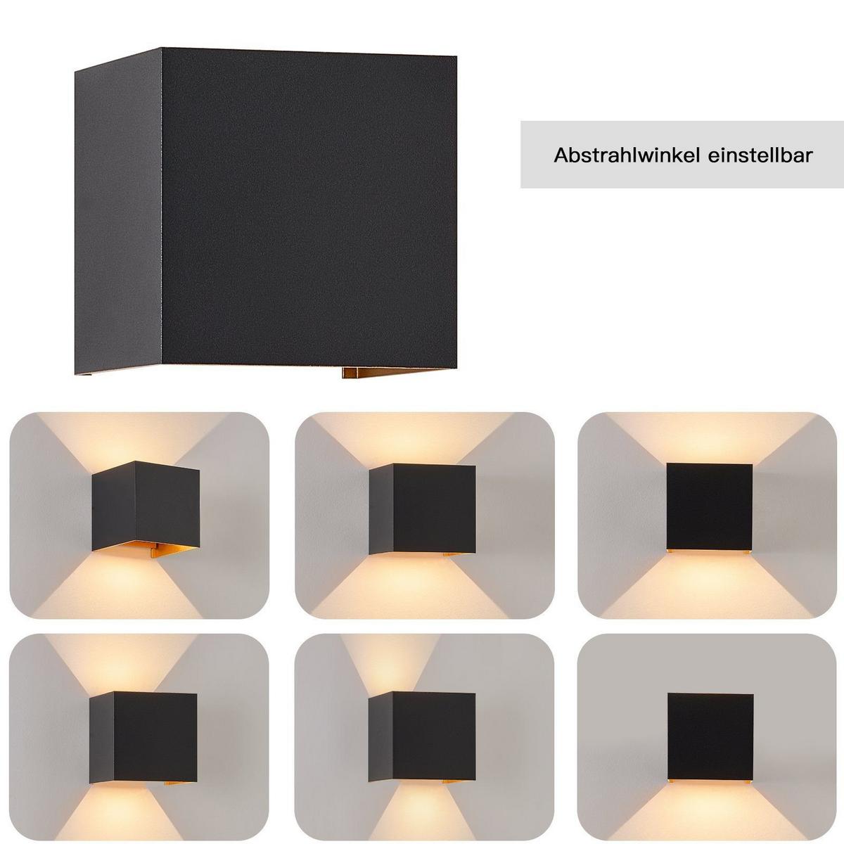 LED WANDLEUCHTE Inspiration 2er-Set - Schwarz, Metall (10/10/10cm) - Nettlife
