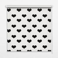 INNENROLLO - Fensterrollo - Rollo - 150x180 cm - Schwarze Herzen - Schwarz, Kunststoff (150/180/0.5cm) - TULUP