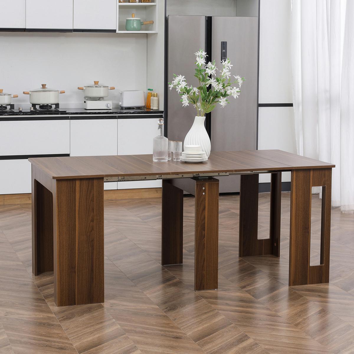 ESSTISCH Klapptisch ausziehbarer Küchentisch Esszimmertisch Holztisch Braun - Hellbraun/Braun, Holzwerkstoff (180/85/75cm) - HOMCOM