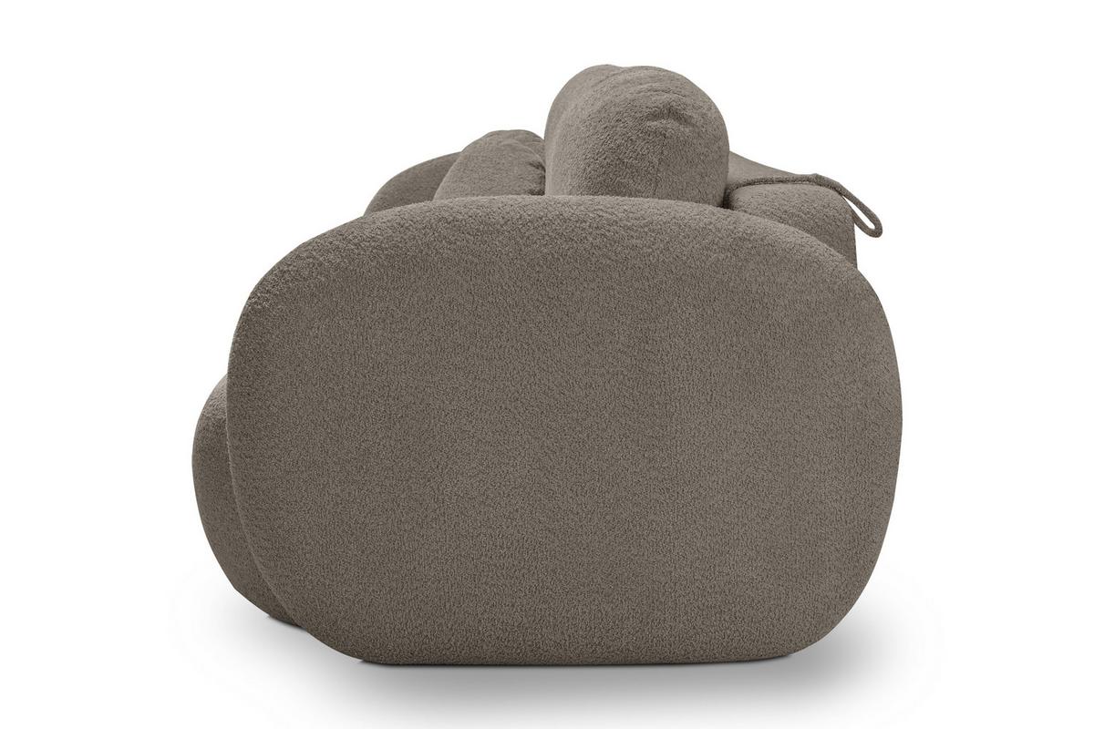 BETTSOFA AMICO Beige Bucle-Stoff mit Schlaffunktion - Beige, Holz (238/86.5/101cm) - MASSENO