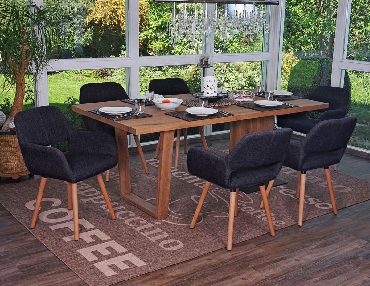 ESSZIMMERSTUHL Anthrazit 6er-Set - Dunkelgrau/Anthrazit, Holz (56/78/57cm) - MCW