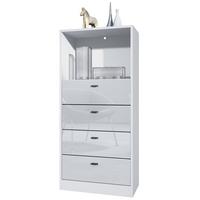 KOMMODE Pino Fronten in Weiß Hochglanz - Weiß Hochglanz, Holzwerkstoff (56/125/36cm) - Vladon