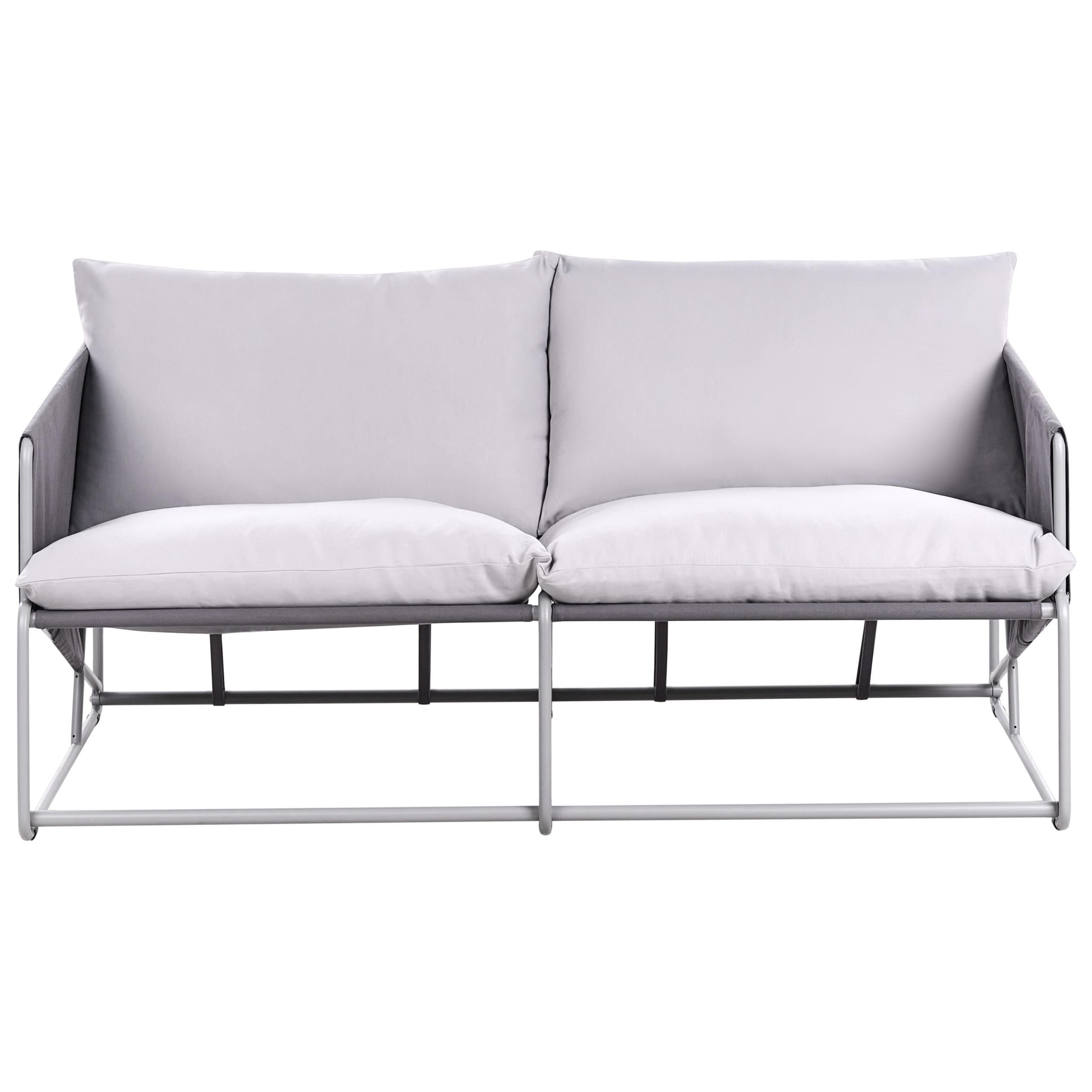 GARTENSOFA 2-Sitzer Metall Grau Ponte - Dunkelgrau, Metall (160/88/94cm) - Beliani
